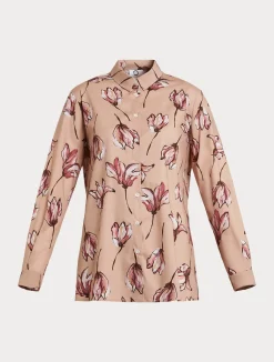 Online Marina Rinaldi Printed poplin shirt PINK