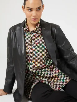 Discount Marina Rinaldi Printed poplin shirt BLACK