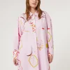 Outlet Marina Rinaldi Printed poplin tunic PINK