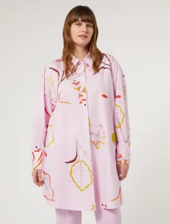 Outlet Marina Rinaldi Printed poplin tunic PINK
