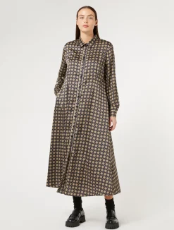 Discount Marina Rinaldi Printed twill dress MIDNIGHTBLUE