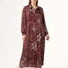 Sale Marina Rinaldi Printed twill dress BORDEAUX