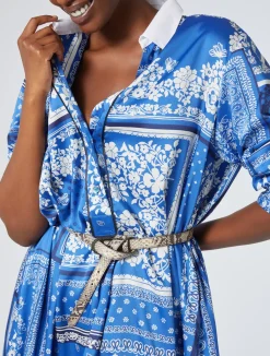 New Marina Rinaldi Printed twill dress LIGHTBLUE