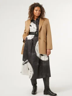 Hot Marina Rinaldi Printed twill dress BLACK