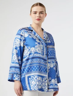 Clearance Marina Rinaldi Printed twill shirt LIGHTBLUE