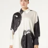 Sale Marina Rinaldi Printed twill shirt IVORY