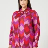 Clearance Marina Rinaldi Printed twill shirt MULTICOLOUR