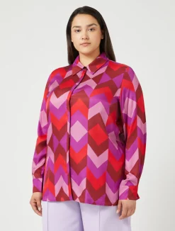 Clearance Marina Rinaldi Printed twill shirt MULTICOLOUR