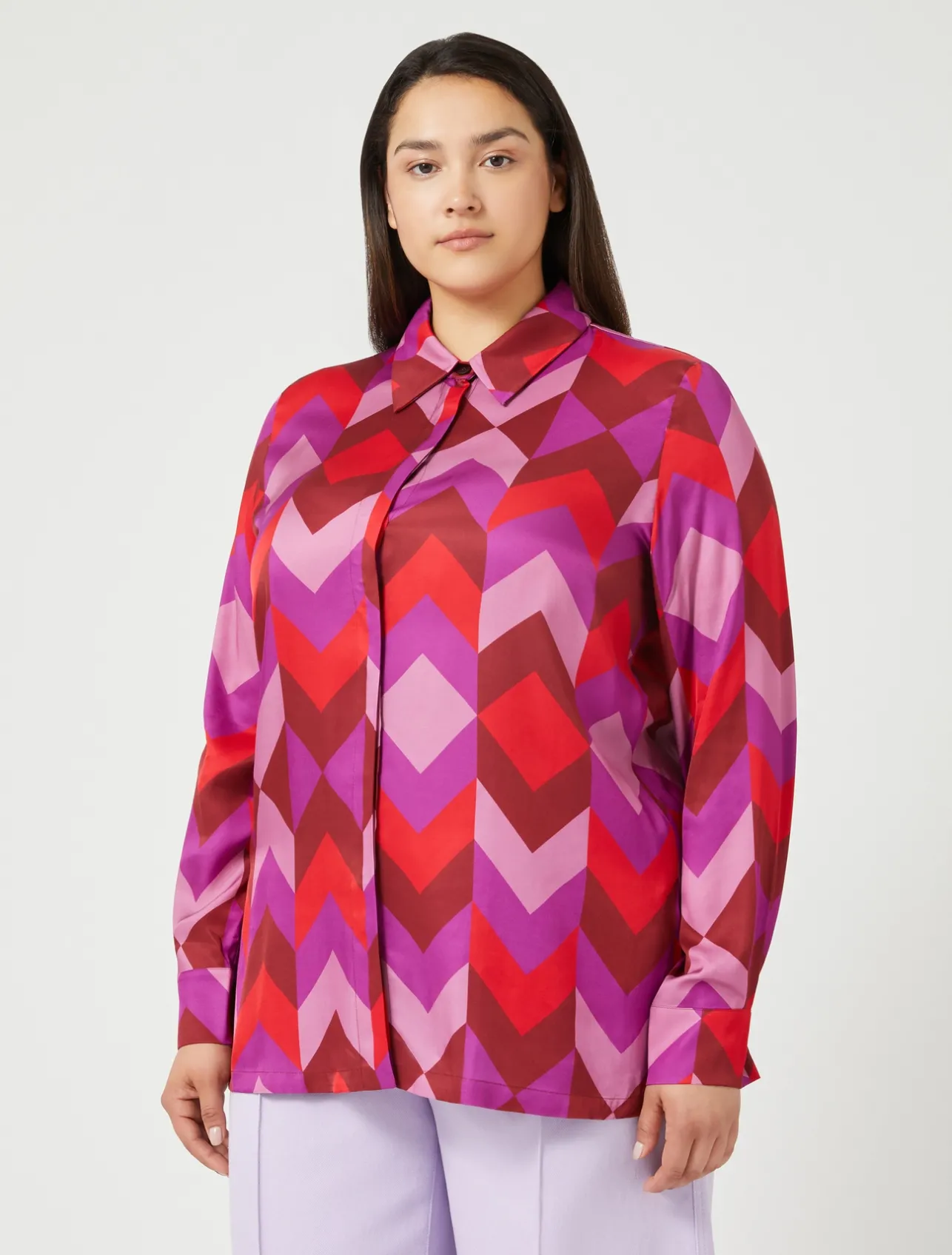 Clearance Marina Rinaldi Printed twill shirt MULTICOLOUR