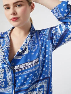 Clearance Marina Rinaldi Printed twill shirt LIGHTBLUE
