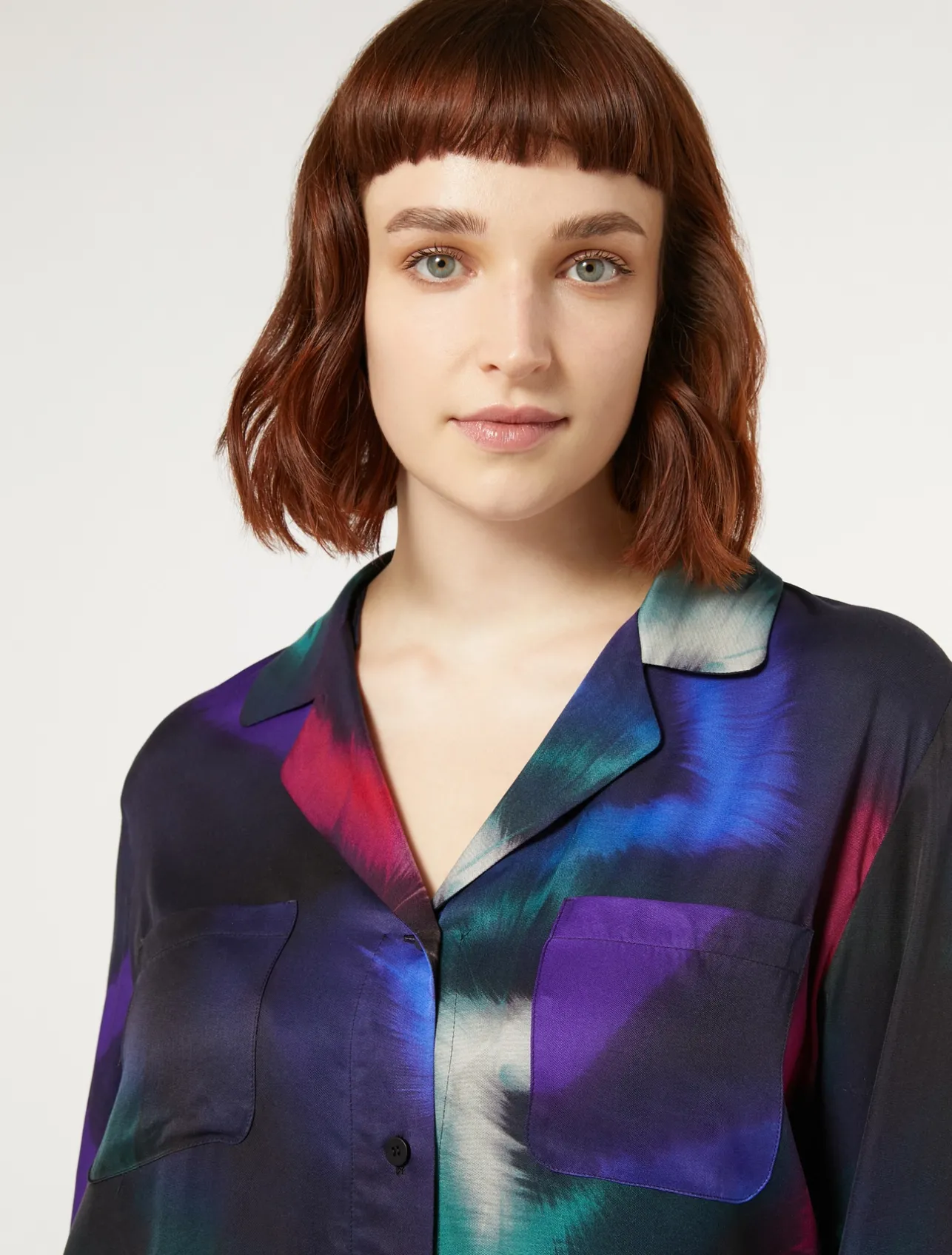 Sale Marina Rinaldi Printed twill shirt BLACK