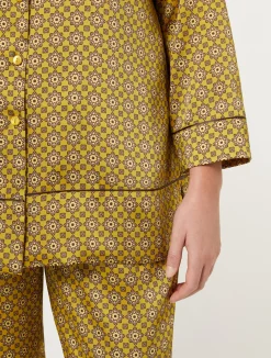 New Marina Rinaldi Printed twill shirt OCHRE