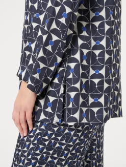 Discount Marina Rinaldi Printed twill shirt ULTRAMARINE