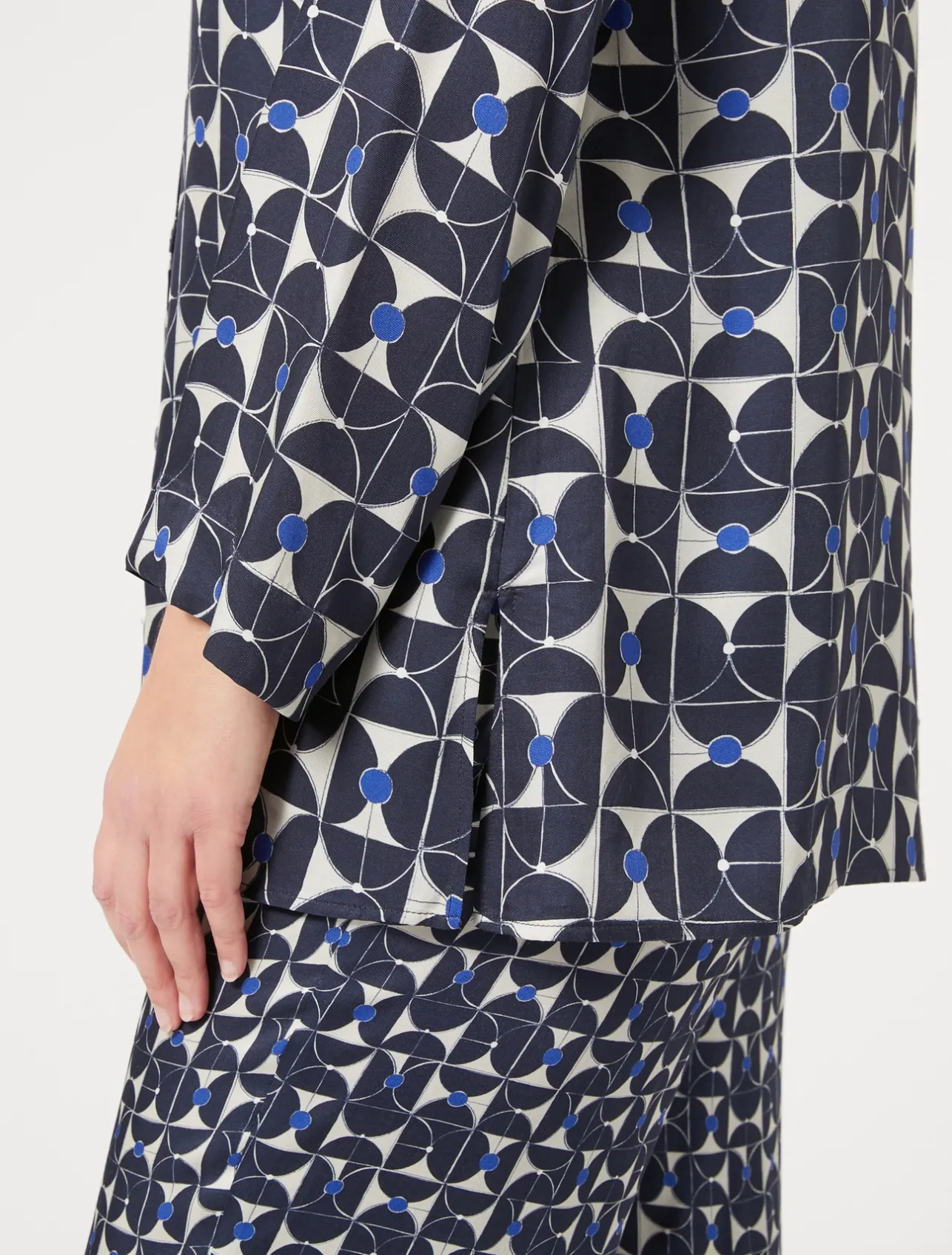 Discount Marina Rinaldi Printed twill shirt ULTRAMARINE
