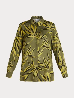 Fashion Marina Rinaldi Printed twill shirt MOSSGREEN