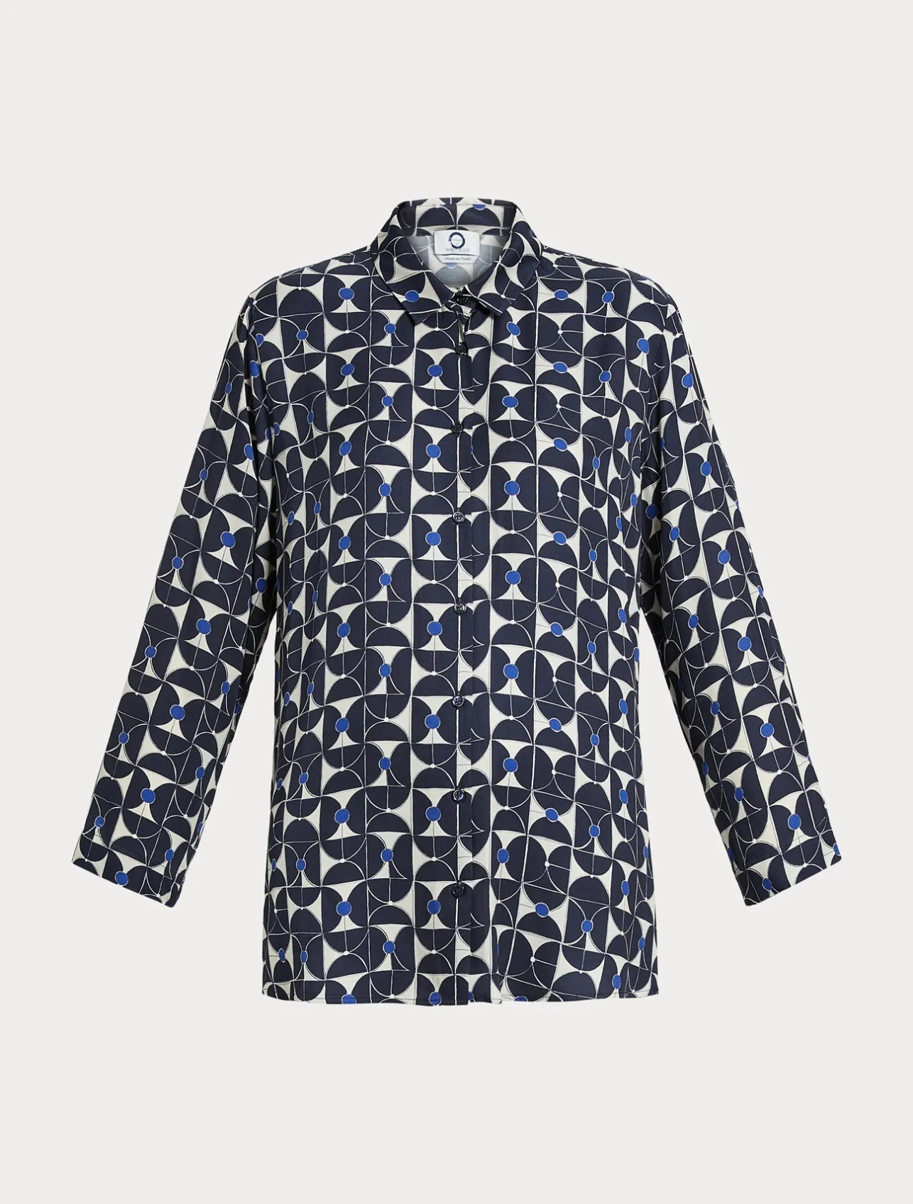 Discount Marina Rinaldi Printed twill shirt ULTRAMARINE