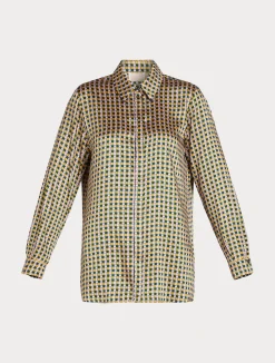 Outlet Marina Rinaldi Printed twill shirt PINK