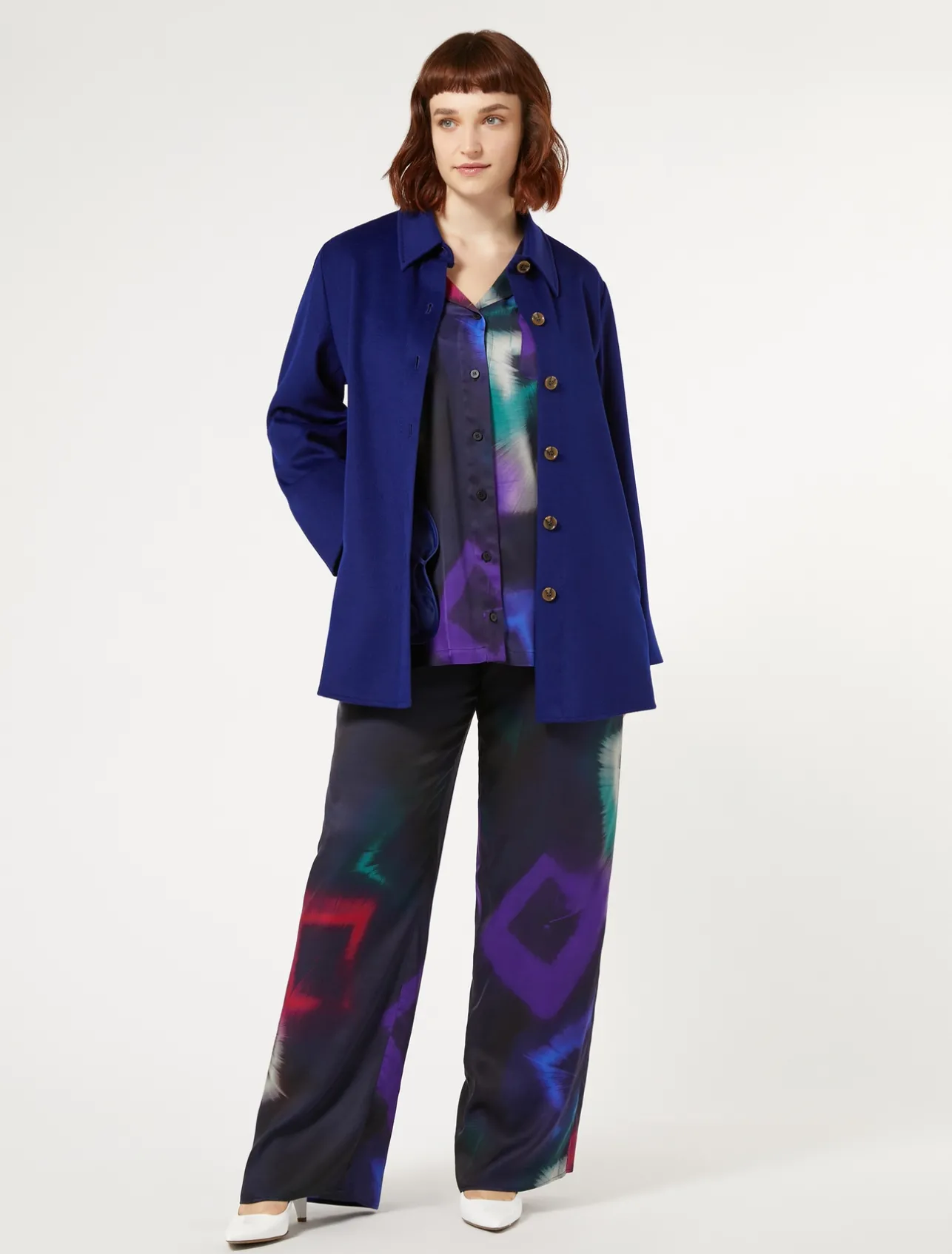 Sale Marina Rinaldi Printed twill shirt BLACK
