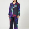 Sale Marina Rinaldi Printed twill trousers BLACK