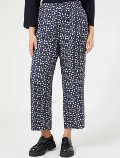 Fashion Marina Rinaldi Printed twill trousers ULTRAMARINE