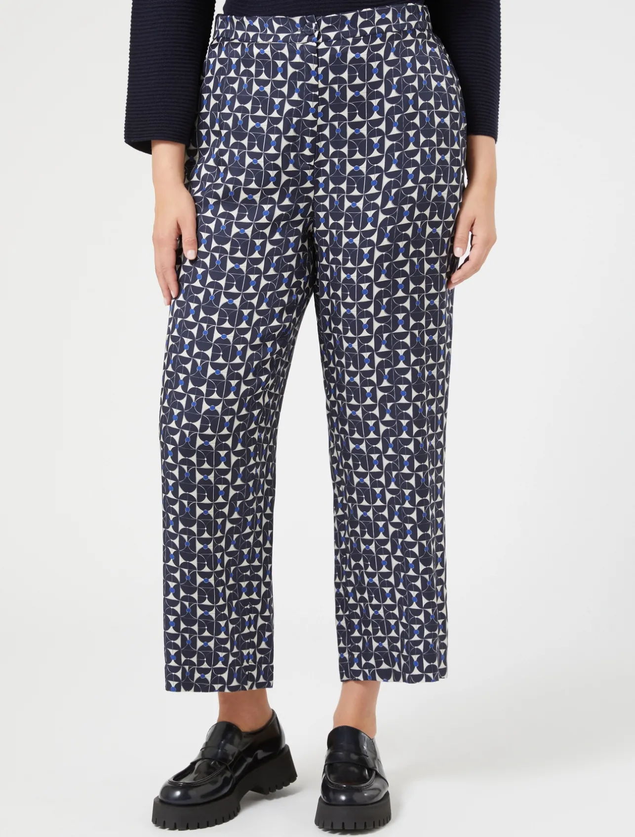 Fashion Marina Rinaldi Printed twill trousers ULTRAMARINE