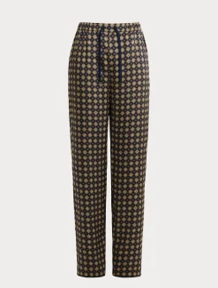 Online Marina Rinaldi Printed twill trousers MIDNIGHTBLUE