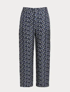 Fashion Marina Rinaldi Printed twill trousers ULTRAMARINE