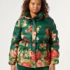 Sale Marina Rinaldi Printed water-repellent padded jacket DARKGREEN
