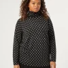 New Marina Rinaldi Printed wool jumper BLACK