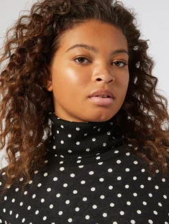 New Marina Rinaldi Printed wool jumper BLACK