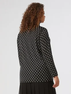 New Marina Rinaldi Printed wool jumper BLACK