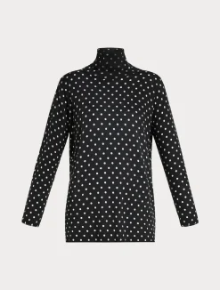 New Marina Rinaldi Printed wool jumper BLACK