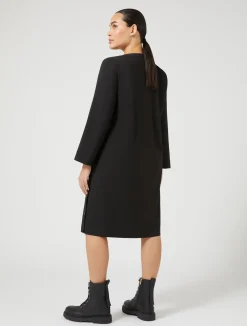 Best Marina Rinaldi Pure wool canvas shirt dress BLACK