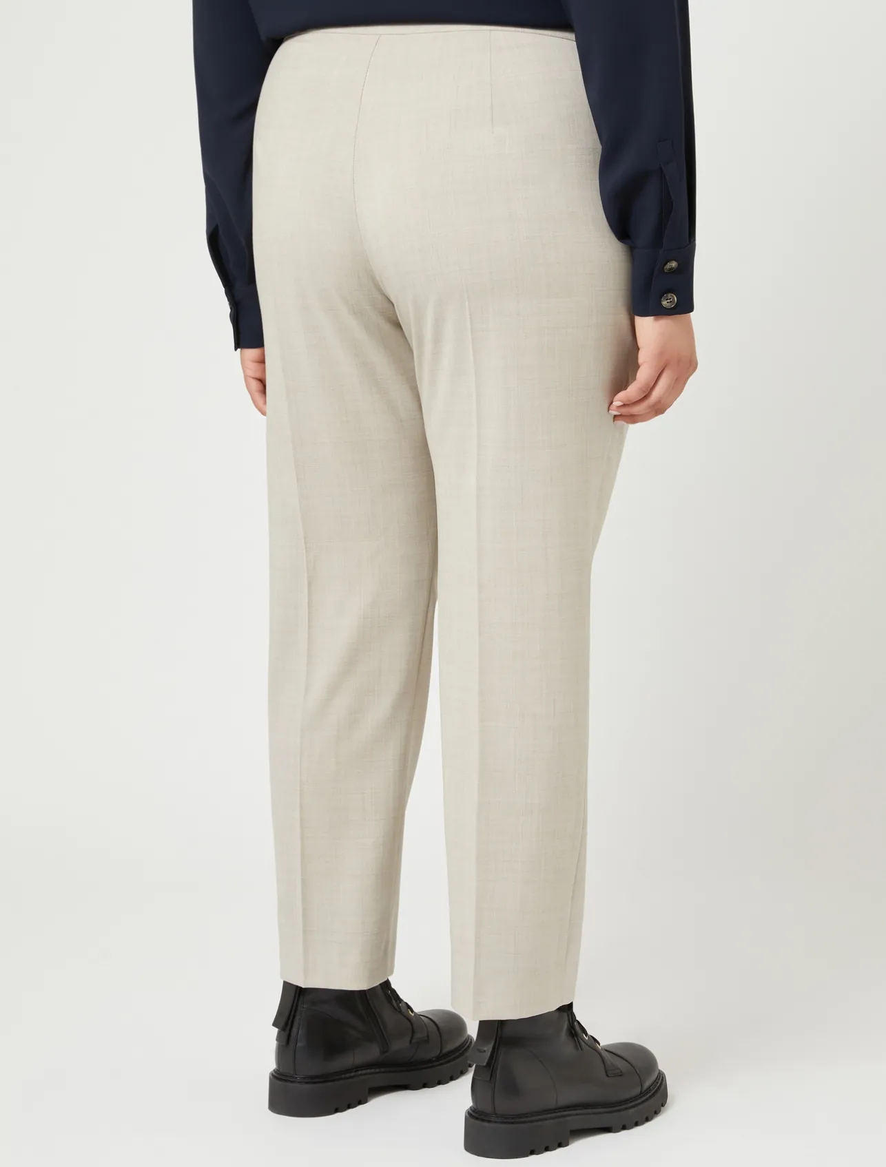 Fashion Marina Rinaldi Pure wool poplin trousers BEIGE