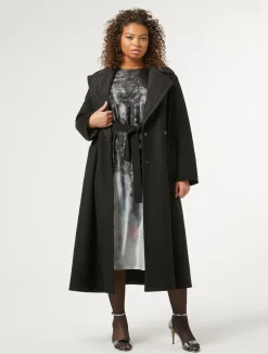 Online Marina Rinaldi Reversible long coat BLACK