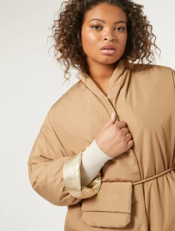 Hot Marina Rinaldi Reversible padded jacket CAMEL