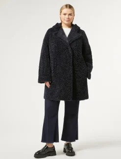 New Marina Rinaldi Reversible sheepskin-effect jacket MIDNIGHTBLUE