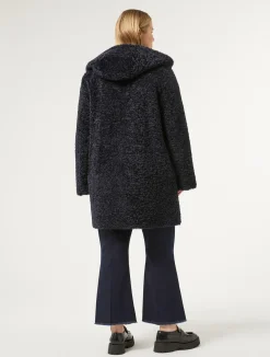 New Marina Rinaldi Reversible sheepskin-effect jacket MIDNIGHTBLUE