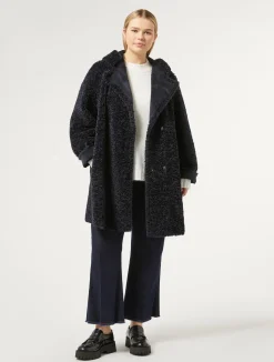 New Marina Rinaldi Reversible sheepskin-effect jacket MIDNIGHTBLUE