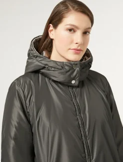 Sale Marina Rinaldi Reversible taffeta padded coat DARKGREY
