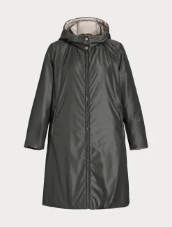 Sale Marina Rinaldi Reversible taffeta padded coat DARKGREY