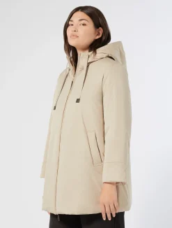 Clearance Marina Rinaldi Reversible water-repellent technical canvas parka BEIGE