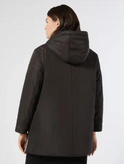 Sale Marina Rinaldi Reversible water-repellent technical canvas parka BLACK