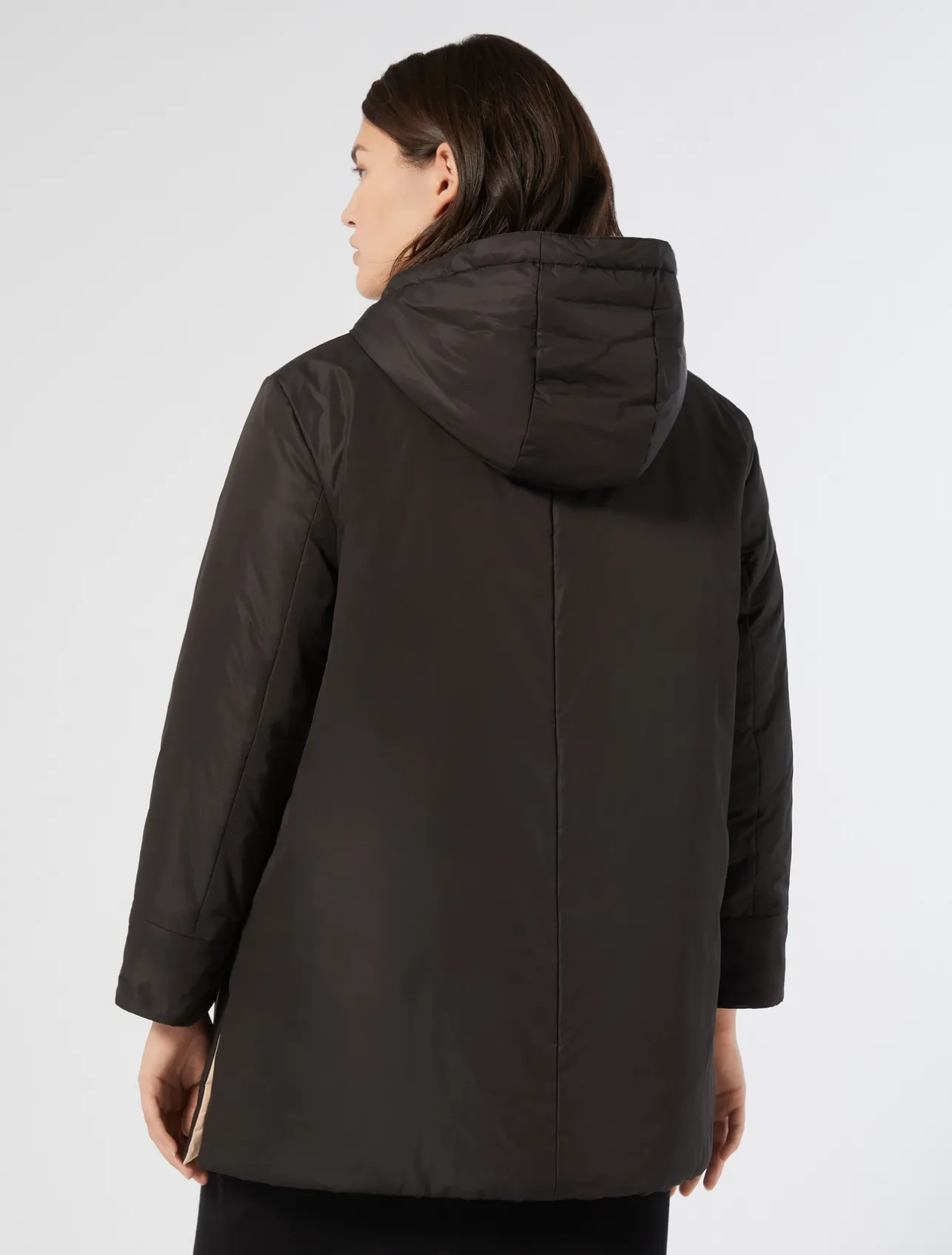 Sale Marina Rinaldi Reversible water-repellent technical canvas parka BLACK