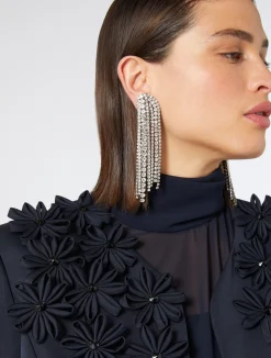 New Marina Rinaldi Rhinestone chandelier earrings SILVER