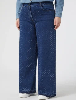Outlet Marina Rinaldi Rhinestone denim jeans ULTRAMARINE
