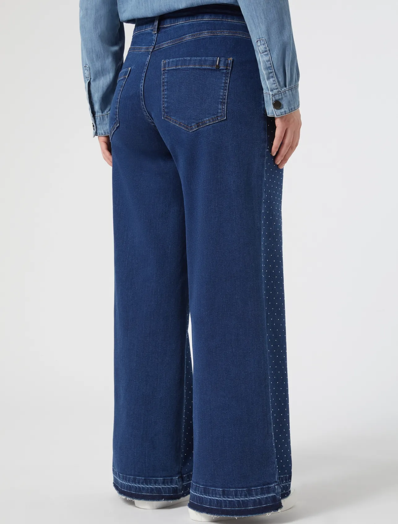 Outlet Marina Rinaldi Rhinestone denim jeans ULTRAMARINE