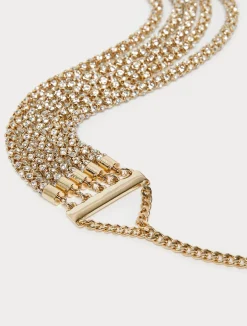 Sale Marina Rinaldi Rhinestone jewel belt BEIGEGOLDEN