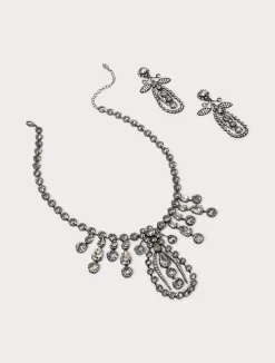 Fashion Marina Rinaldi Rhinestone necklace and earrings SILVER