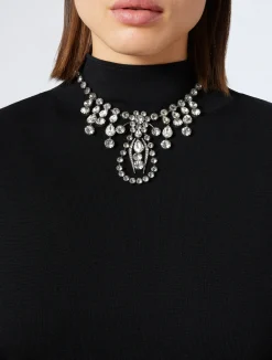 Fashion Marina Rinaldi Rhinestone necklace and earrings SILVER